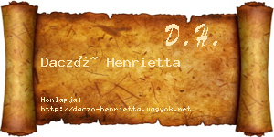 Daczó Henrietta névjegykártya
