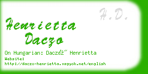 henrietta daczo business card